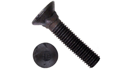 Болты лемешные М12 ГОСТ 7786-81, класс прочности 4.8, без покрытия