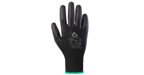 Перчатки нейлон, полиуретановое неполн. покрытие, р.M, черные, Jeta Safety