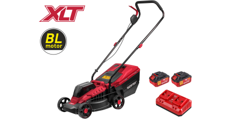 Газонокосилка аккумуляторная WORTEX CLM 3336 ALL1 XLT SET БЕСЩЁТ.ДВИГ., 18В+18В, шир.330 мм