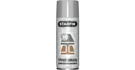 Грунт-эмаль цинконаполненная STARFIX серебристая, 520 мл