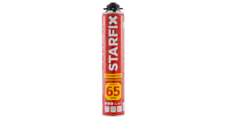 Пена монтажная профессиональная всесезонная STARFIX Foam Pro 65 (850мл)
