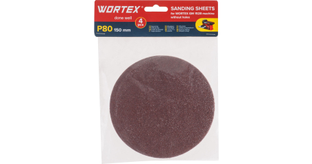 Шлифлист 150мм P80 без отв. 4 шт. для станка WORTEX GM 1528