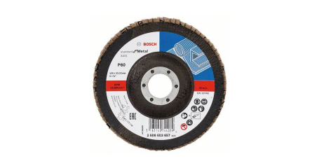 Круг лепестковый 125х22.2 мм K60 конический STANDARD FOR METAL BOSCH