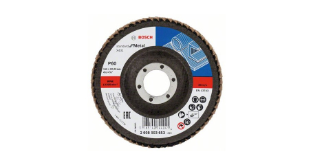 Круг лепестковый 115х22.2 мм K60 конический STANDARD FOR METAL BOSCH