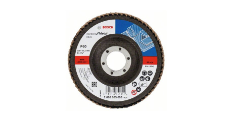 Круг лепестковый 115х22.2 мм K60 конический STANDARD FOR METAL BOSCH