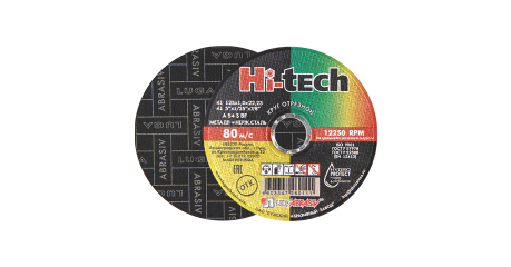 Круг отрезной 125х1.0x22.2 мм для металла HI-TECH LUGAABRASIV