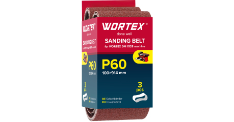 Шлифлента 100x914 мм P60 бесконечная 3 шт. для станка WORTEX GM 1528