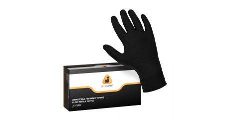 Перчатки нитриловые ультрапрочные, р-р 9/L черные, (уп. 50 пар), Jeta Safety