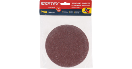 Шлифлист 150мм P40 без отв. 4 шт. для станка WORTEX GM 1528