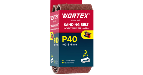 Шлифлента 100x914 мм P40 бесконечная 3 шт. для станка WORTEX GM 1528