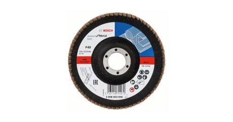 Круг лепестковый 125х22.2 мм K40 конический STANDARD FOR METAL BOSCH