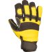 Перчатки виброзащитные из синтетической кожи, Vibro Pro, р-р 10/XL, черно-желтые, JetaSafety