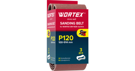 Шлифлента 100x914 мм P120 бесконечная 3 шт. для станка WORTEX GM 1528