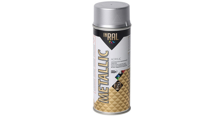Лак на акриловой основе серебряный INRAL METALLIC SPRAY 400мл