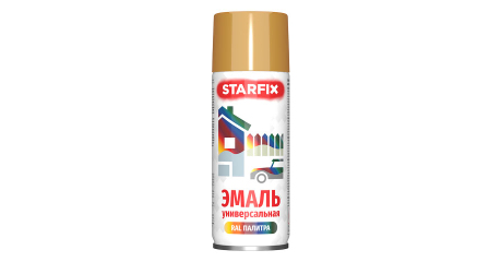 Краска-эмаль аэроз. универсальная золотой металлик STARFIX 520мл (1036)