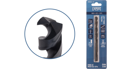 Сверло по металлу ц/х 6.5х63х101 мм HSS-Co Black EXPERT STARTUL