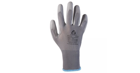 Перчатки нейлон, полиуретановое неполн. покрытие, р.XXL, cерые, Jeta Safety
