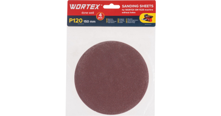Шлифлист 150мм P120 без отв. 4 шт. для станка WORTEX GM 1528