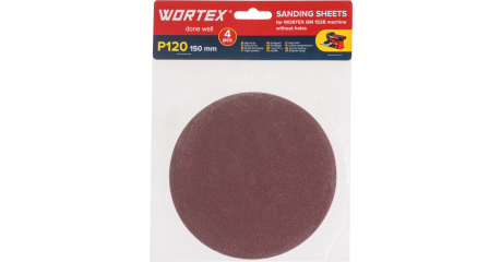 Шлифлист 150мм P120 без отв. 4 шт. для станка WORTEX GM 1528