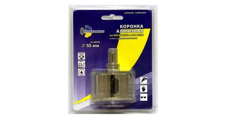 Коронка алмазная  d 55 мм по керамике и кафелю TRIO-DIAMOND