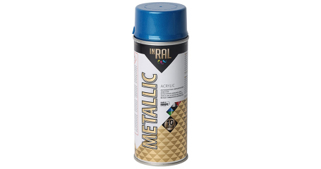 Лак на акриловой основе синий INRAL METALLIC SPRAY 400мл