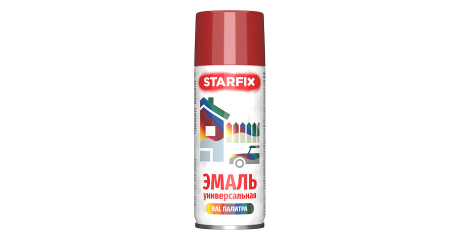 Краска-эмаль аэроз. универсальная красный STARFIX 520мл (3002)