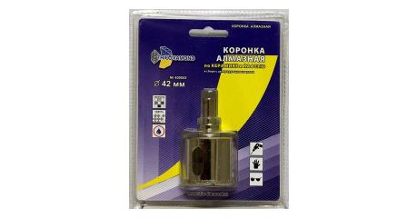 Коронка алмазная  d 42 мм по керамике и кафелю TRIO-DIAMOND